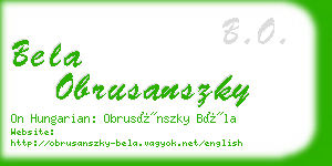 bela obrusanszky business card